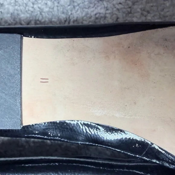 Sam Edelman Felicia Black Patent Leather Ballet Flats Bow Logo Size 11 - Picture 10 of 11